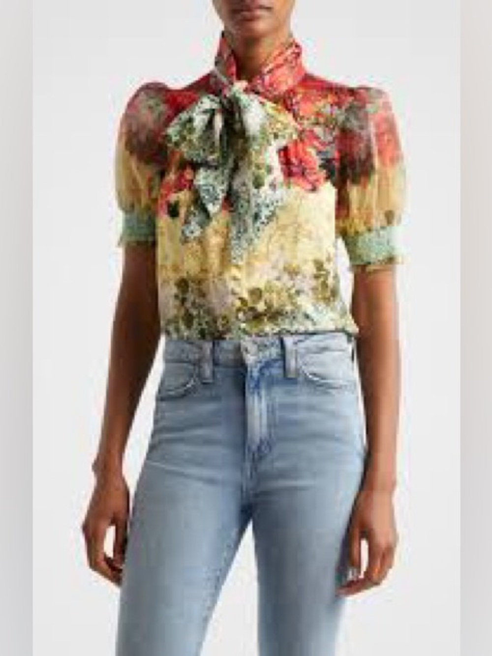 Alice + Olivia Brentley Tie Neck Blouse - Picture 4 of 6